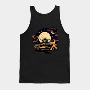 Japanese Temple Tokyo  Asian Inspired Retro Japan Tank Top